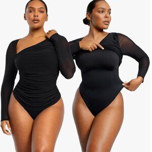 Mesh Sleve Black Bodysuit